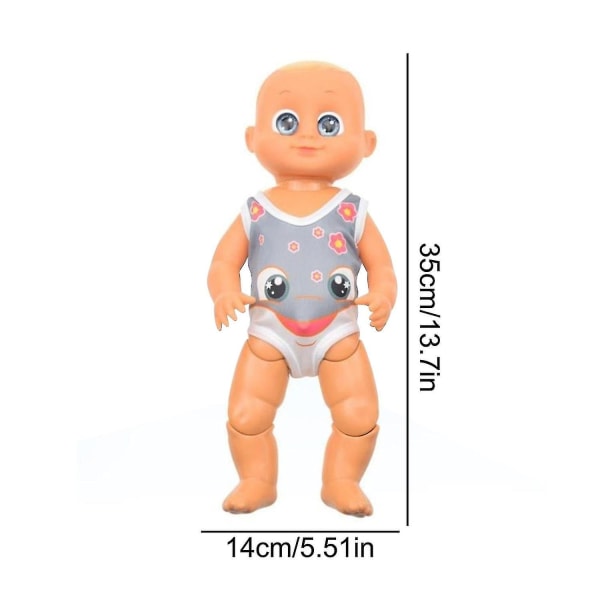 Svømmende dukke - Interaktiv svømmende dukke babydukke med svømmefunktion (FMY) D