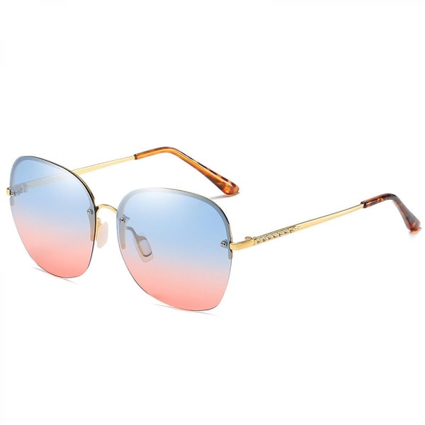Polariserte, rammeløse overdimensjonerte solbriller mote solbriller for damer (FMY)