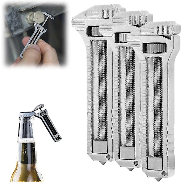 Mini Multiverktygsnyckel, Kompakt Multiverktyg i Titan, Mini Multiverktyg i Legering, Burk- och Flasköppnare för Vardagsbruk, Camping & Vandring (FMY) 3Pcs