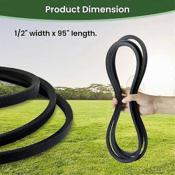 2-pack 144959 Drivrem för däck till Lt1000 Lt3000 Dlt3000 42 tums åkgräsklippare, reservdelar 532144959 (1/2x95 tum) (FMY)