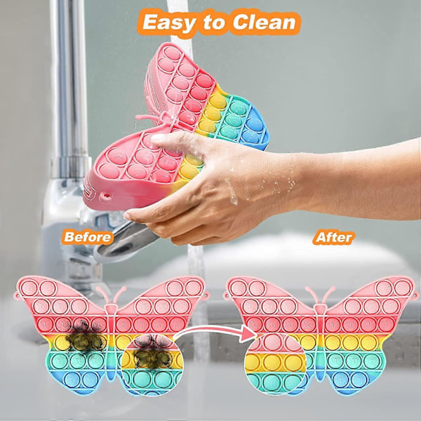 Pop Fidget Taske til Piger, Fidget Legetøj Taske Push Bubble Popper Håndtaske Crossbody Taske til Piger Kvinder, Stress Relief Fidgets Skoleartikler (FMY)