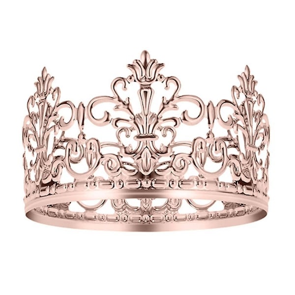 Tårta Topper Realistisk Rostfri Metallkrona Tårta Topper Kunglig Temat Baby Shower Dekoration För Hemmet (FMY) Rose Gold L