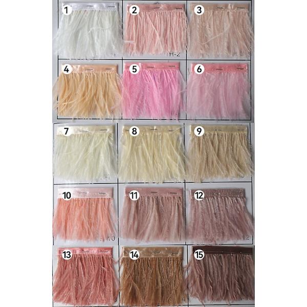 1 meter strudsefjer trim 10-15cm fjer selvkantbånd til diy brudekjole sort (FMY)