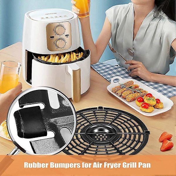 10 stk. Silikonbumpere for Airfryer, erstatningstapper for airfryer-grillpanne, airfryer-tilbehør (FMY) Black 1.3X1.1CM