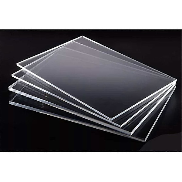 4 stk. transparente akrylplater plexiglass plastplate 2mm tykkelse transparent glass akrylpanel (FMY) 10x15cm