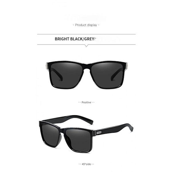 Ljus svart ram Alla Graysunglasses Herrsport Solglasögon Nya Polariserad Ram Fyrkantig Mode Polariserad Solglasögon Utomhus Herrsolglasögon (FMY)