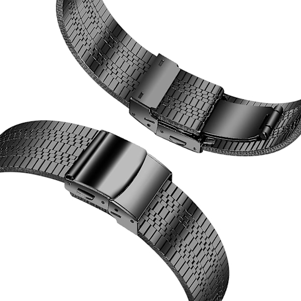 Garmin Vivoactive 4:lle korvaava ranneke, tyylikäs 22 mm ruostumattomasta teräksestä valmistettu kellohihna (FMY) Black