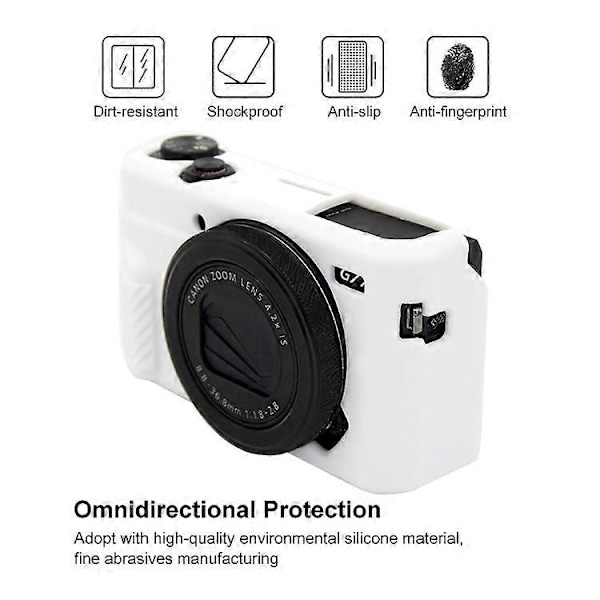 Silikon Skyddande Fodral för Canon EOS G7 X Mark II (FMY) White