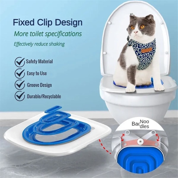 Plastic Katte Toilettræningssæt Genanvendeligt hvalpe Katte Strømåtte Katte Toilettræner Toilet Kæledyr Rengøring Katte Træning,b (FMY)