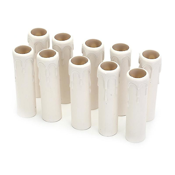 10 stk Plast Drypplys Rør For Lyskrone Lyspære Deksel Hylsen (FMY) White