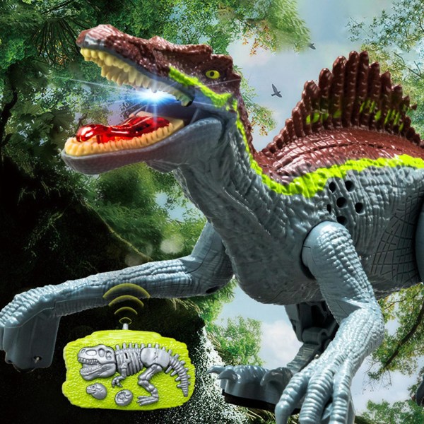 Spinosaurus Ljus Fjärrkontroll Dinosaurie Leksak (FMY) Gray Free Size