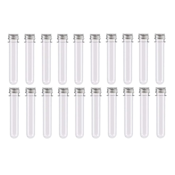 Glasbehållare 30 st plastprovrör med lock - 45 ml genomskinlig cylindrisk husdjursprovrör Flaska klara provrör (FMY)