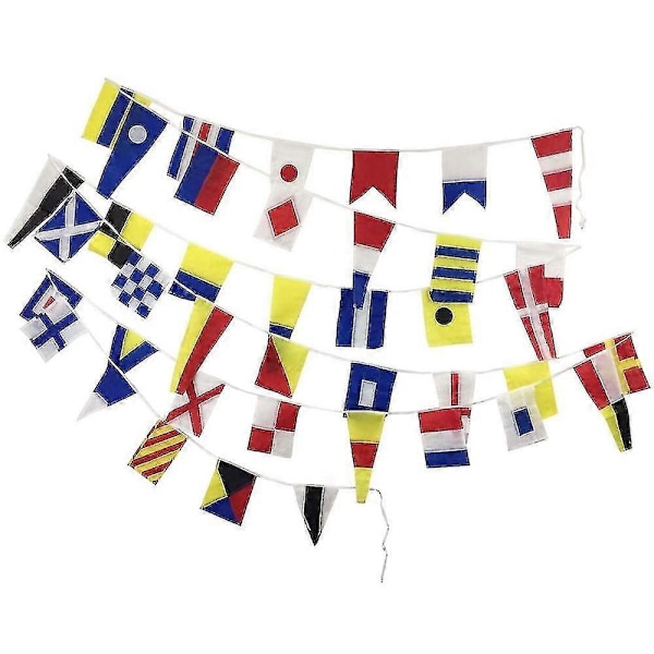Valglængde 14m 40 Flag Marine Skib Båd Fartøj Maritimt Signalflag String (FMY)