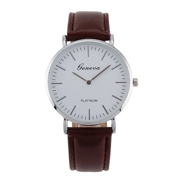 Herrar Casual Klocka Rund Urtavla Konstläder Rem Kvartsrörelse Män Tonåringar Armbandsur Mode Smycken (FMY) Silver