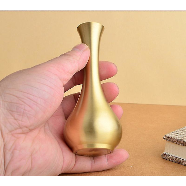 Kultaisen Messinki Maljakko Elegantti Messinki Pieni Kukkamaljakko Koti Sisustukseen, Hääjuhlaan Tai Lahjaksi (FMY) 8*3.5CM
