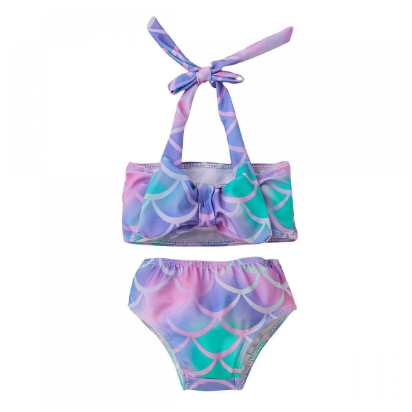 Leopard Print Kids Sling Swimwear Girls Bikini Set --- Colorfulsize 90 (FMY)