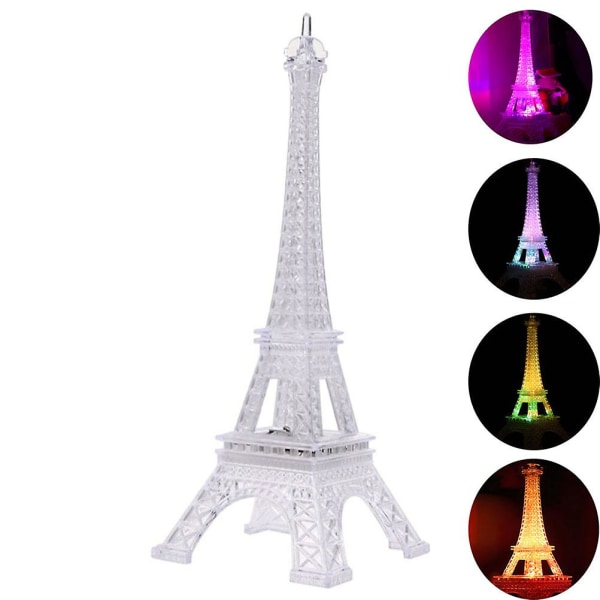 Julkrubba Ornament Barn Eiffeltorn Ornament Eiffeltorn Led-ljus Blinkande Eiffeltorn Upplyst Eiffeltorndekoration (FMY)
