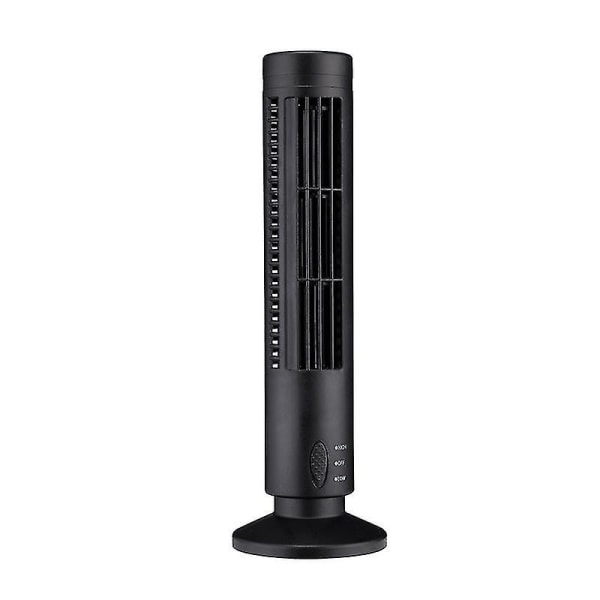 Tårnventilator, 33 cm oscillerende tårnventilator med aromafunktion, 2 kølehastighedsindstillinger Bærbar gulvblæser uden blade (FMY) Black