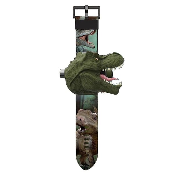 Barnas Projektor Klokka med 24 Dinosaur-Projeksjonsmønstre, 3D Tegneserie Projektor Klokka, Digitalt Armbåndsur (FMY) Type B