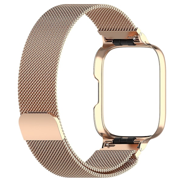 Xiaomi Redmi Watch 3 Active/Watch 3 Lite:lle sopiva ruostumattomasta teräksestä valmistettu Milanese-hihna, rannekkeen vaihto (FMY) Pink gold Style B Xiaomi Redmi Watch 3 A