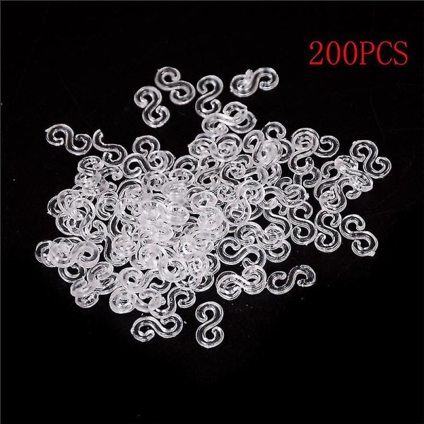 200 stk plastik S-clips til gummibåndrefill Armbåndsbånd (FMY)