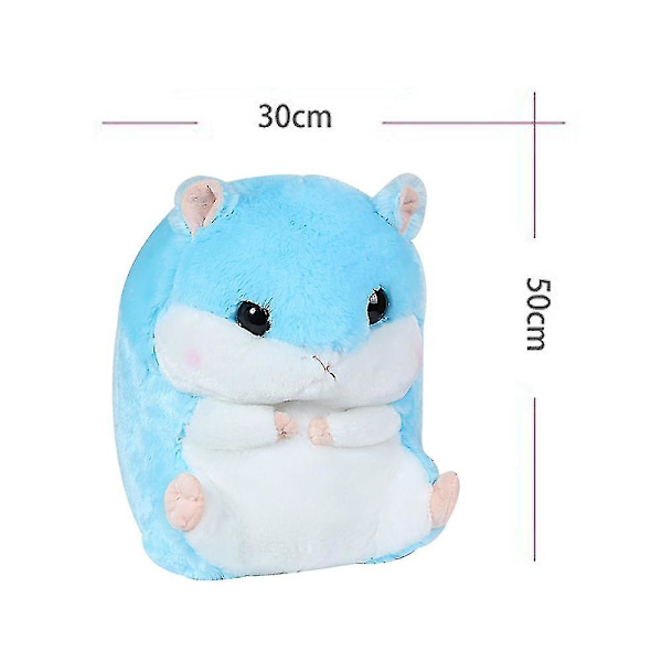 Søt plysj hamster utstoppede dyr leker med teppe (FMY) blue
