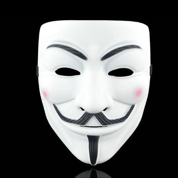 Anonym Hacker Vendetta Guy V Cosplay Masker Halloween Fest Masker  (FMYED) Black Eyeliner
