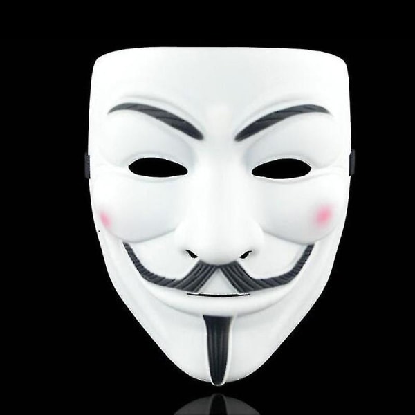 Anonyymi hakkeri Vendetta Guy V Cosplay-naamiot Halloween-juhlanaamiot (FMY) White Eyeliner