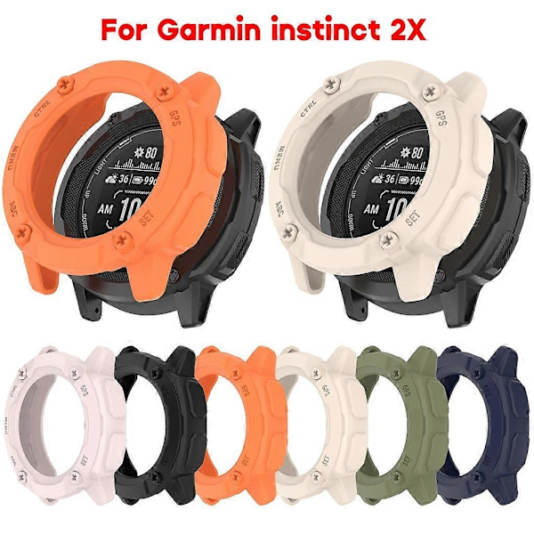Repskyddande stötfångarfodral ram hölje skärmskydd för Instinct 2X (FMY) Midnight blue