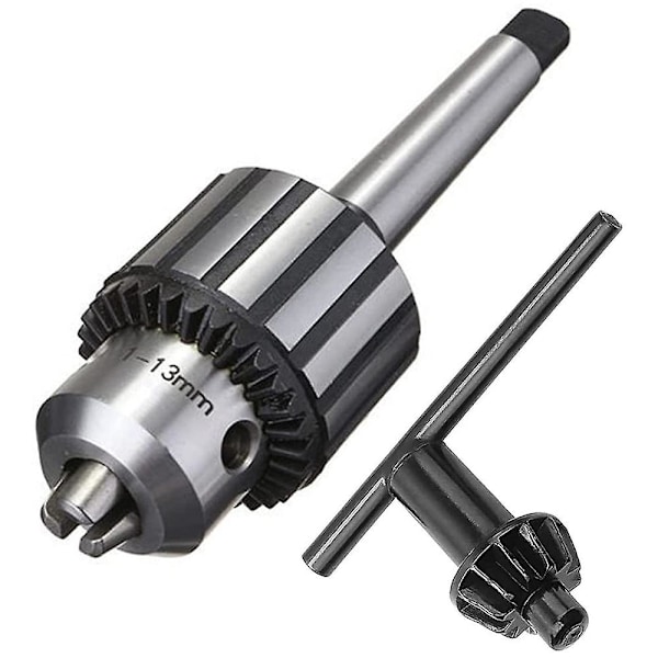 Kraftig borrchuck 1/2 tum kapacitet med Mt2 Morse kon 2 verktygshållare och K32 nyckel (mt2 - Jt33  (FMY) Silver