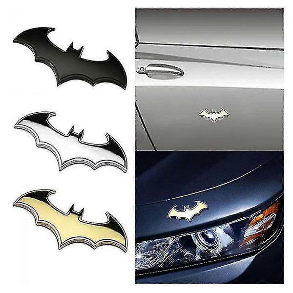 3-delt 3D Metal Bat Bil Logo Klistermærker Batman Badge Hale Klistermærker Mode (FMY)