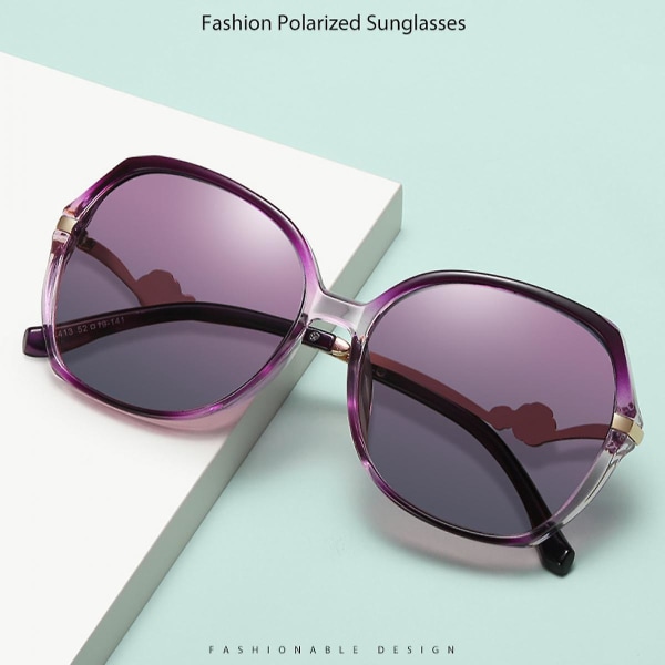 Polariserte solbriller for kvinner Klassiske Trendy Stilige solbriller 100 % UV-beskyttelse (FMY)