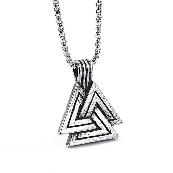 NORRON Viking Rune Trekant Alloy Hængende Halskæde Personlighed Mænd Hip Hop Metal Vedhæng Halskæde Mode Smykker Tilbehør (FMY)