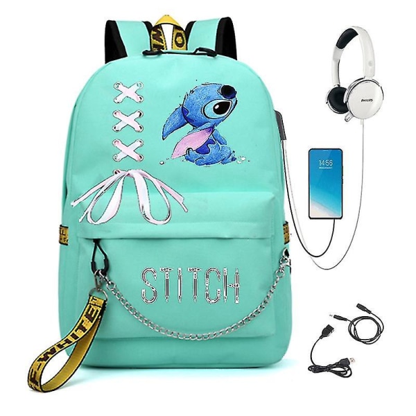 Stitch skoletaske rygsæk (FMY) GREEN