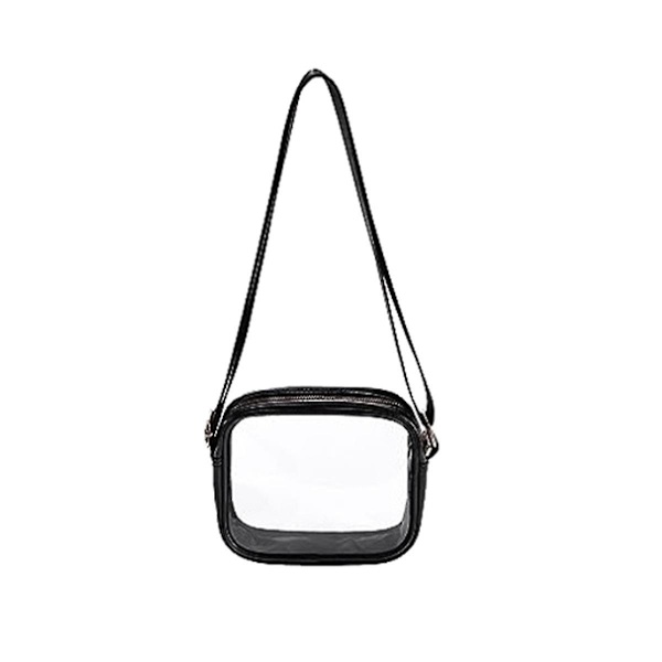 Stadionille hyväksytty läpinäkyvä laukku, läpinäkyvä crossbody-laukku irrotettavalla ja säädettävällä hihnalla konserttitapahtumaan (FMY)