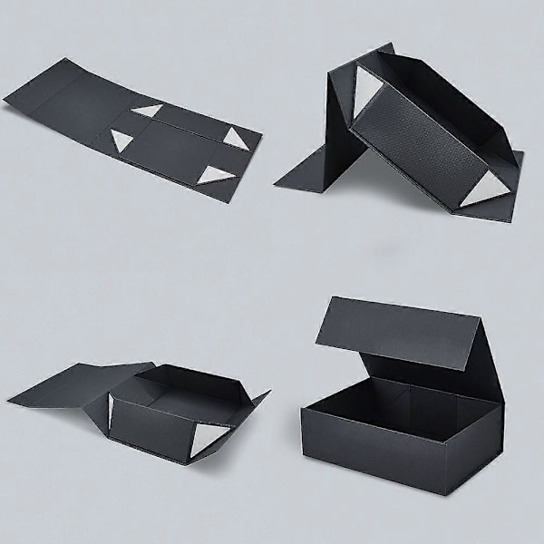 Paper Fold -laatikot lahjapakkauslaatikot koruille karkkia häät juhlapalvelukset suorakulmio musta 8x11x3-5/8 tuumaa (20,2x28x9,3cm) (FMY)
