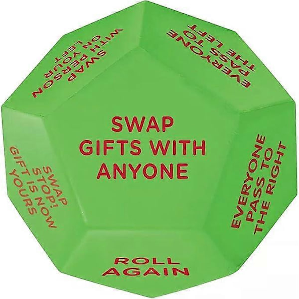 Santa Swap Gavebytte Terninger, 2025 Ny - Gavebytte Terningspil, Julefests Gavebytte Terningspil, 12 Forskellige Sider - 3*3*3 tommer silikone (FMY) 1pc