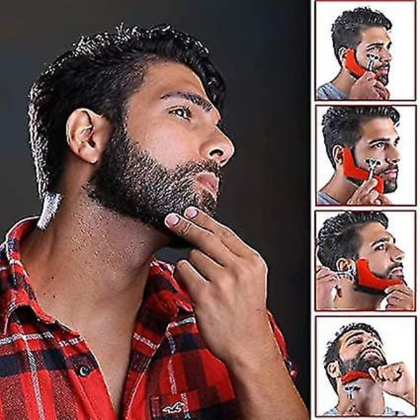 4 kpl Trim Beard Comb -partamalli miehille parranmuotoilutyökalu Shaper-partamallin tarvikkeet (FMY)