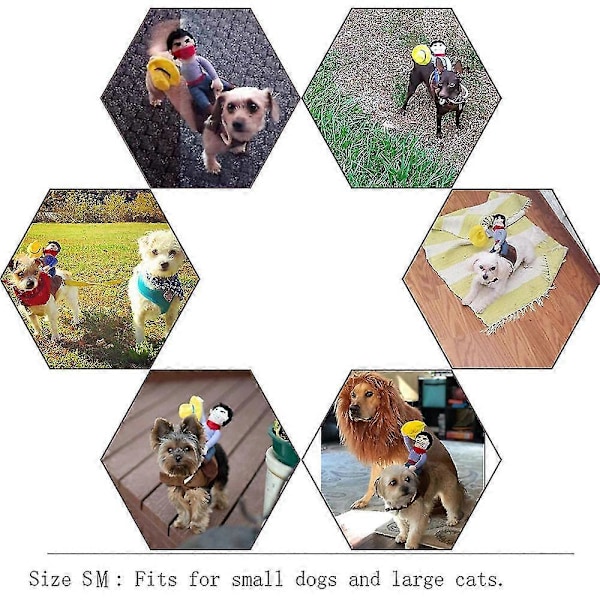 Pet Ideas Rolig Hästryttare Cowboy Kläder Roliga Husdjurskläder Hundkläder (FMY) s