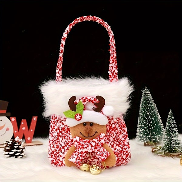 4-pack Julklappspåse, Julaftonspåse, Godispåse, Juläppelpåse, Packpåse, Juldekorationer (FMY) 4 piece set