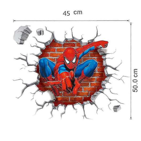 3D Tecknad Spindelmannen Väggdekaler Superhjälte För Pojkar Barnrum-- (FMY)