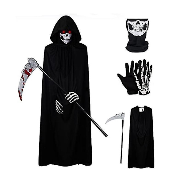 Halloween-juhlan Kuolemanpelon Musta Viitta - Halloween-asuvarusteet _a  (FMY)
