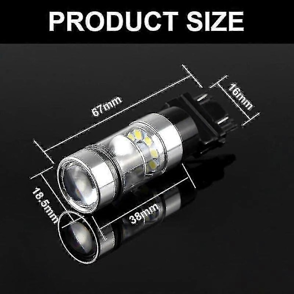 2 stk Canbus til Jeep Grand Cherokee 2011 2012 2013 3157 LED Dagkørelys Pærer P27/5w P27/7w T25 Auto DRL Lampe (FMY) 2pcs LED Yellow
