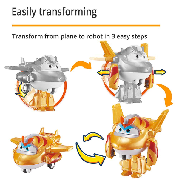 Super Wings S5 2" Mini Transforming Deformation Transform-a-bots Lentokoneen toimintahahmot Robottimuunnoslelut lapsille Gif (FMY) Bucky