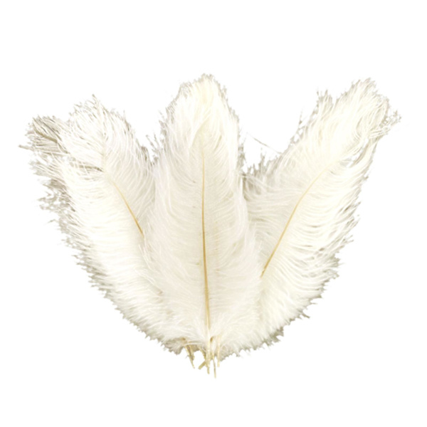 10 stk. Strudsefjer Fjer Midterstykke Bryllup Fest Borddekoration 30-35cm  (FMY) White