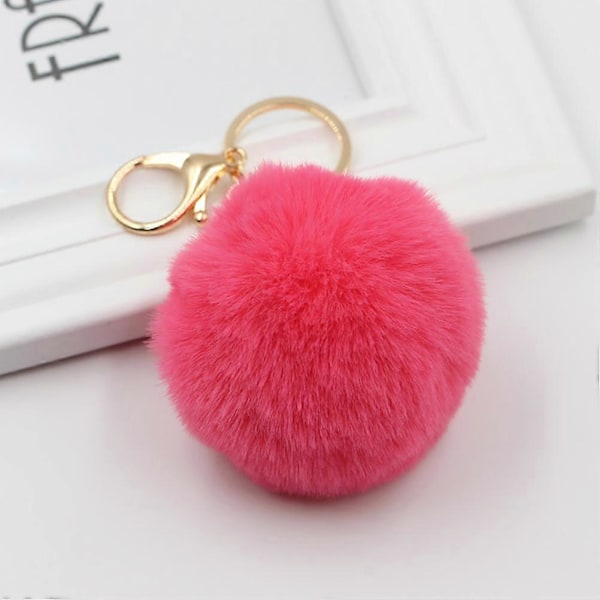 8cm Värikäs Keinotekoinen Turkis Pom Pom Pallo Avaimenperä Auton Avaimenperä Rengas Riipus Naisille Laukun Koriste (FMY)