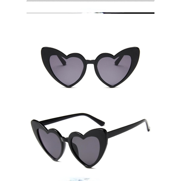 Hjerteformede solbriller for kvinner, jenter, damer, vintage goggle mod solbriller (FMY)