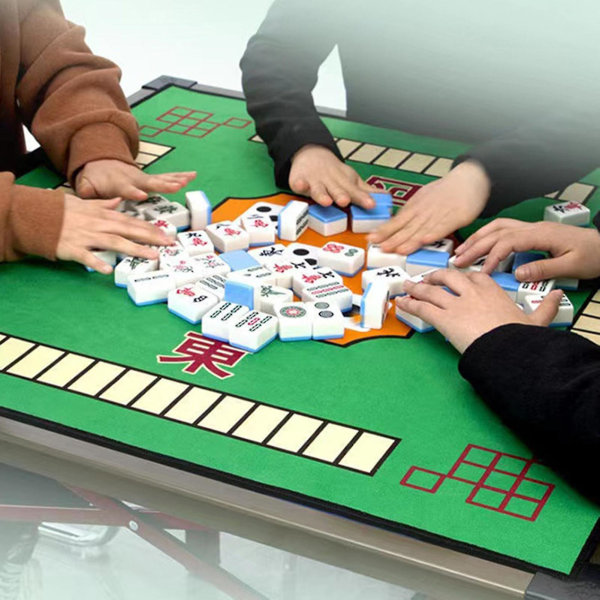 Mahjong Matta Thicken Mute 3d-effekt Stark vattenabsorption Utsökt broderi Halkfri fyrkantig Mahjong Cloth Poker Bordsdyna Hemmabruk (FMY)