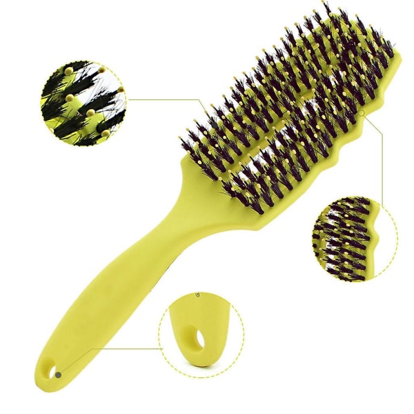 Detangling Bristle Hair Brushes Hollow Out Wet Dry Detangler Comb Hodebunnsmassasje (FMY)