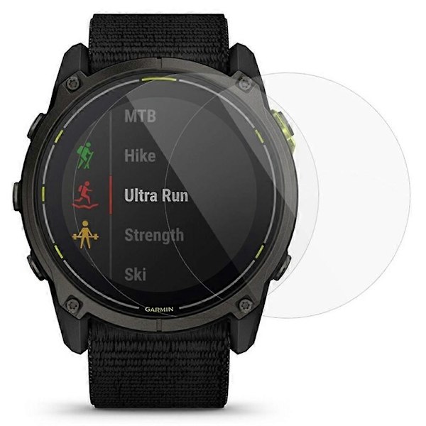 2 stk. skjermbeskytter i herdet glass til Garmin Enduro 3, 2.5D HD klokkeskjermfilm (FMY)